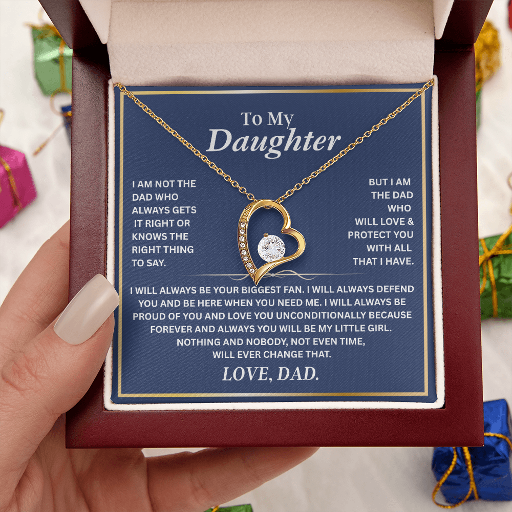 To My Daughter Necklace | Best gift from Dad | Best Jewelry gift for daughter | Best for daughter | Forever Love Necklace