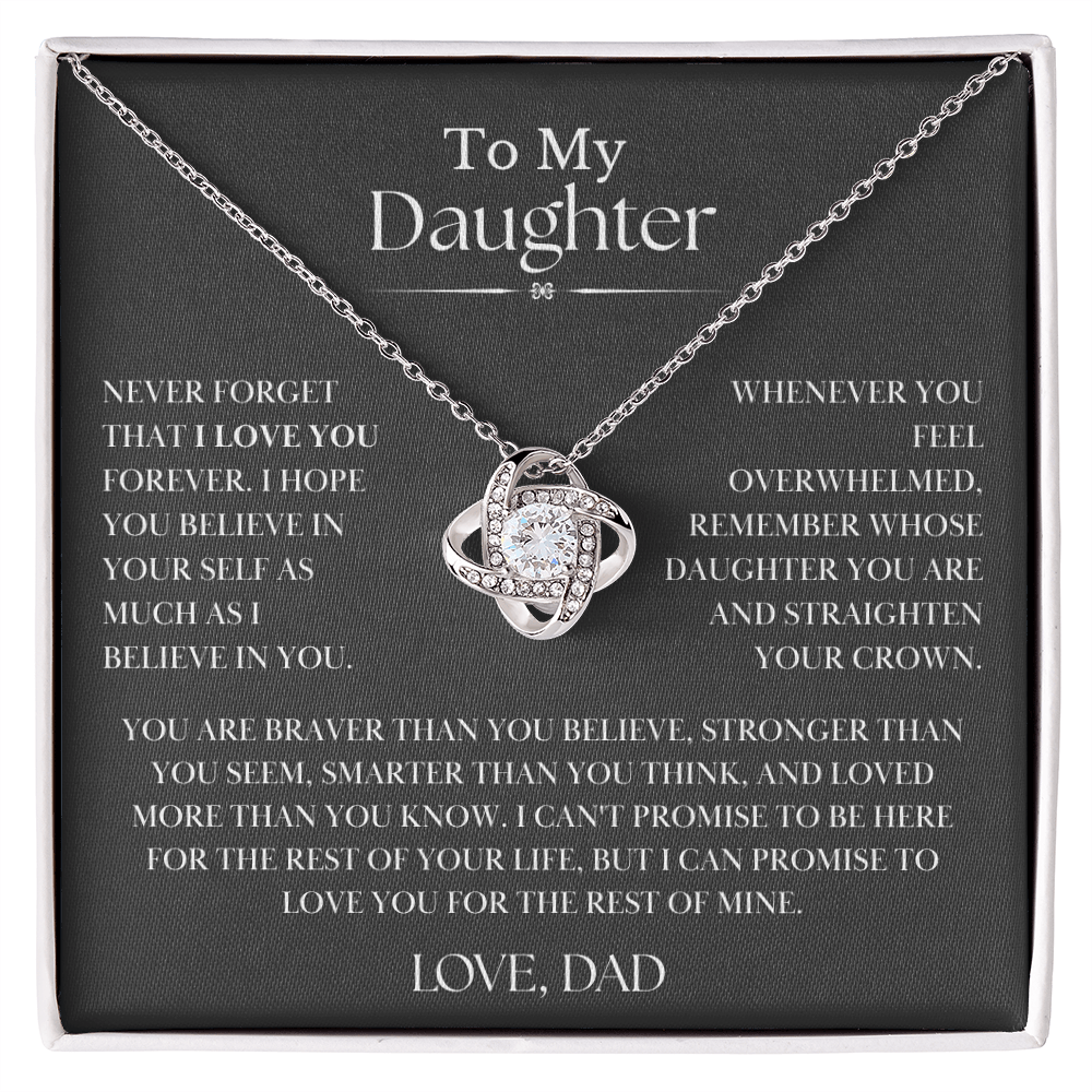 To My Daughter - Love Knot Necklace