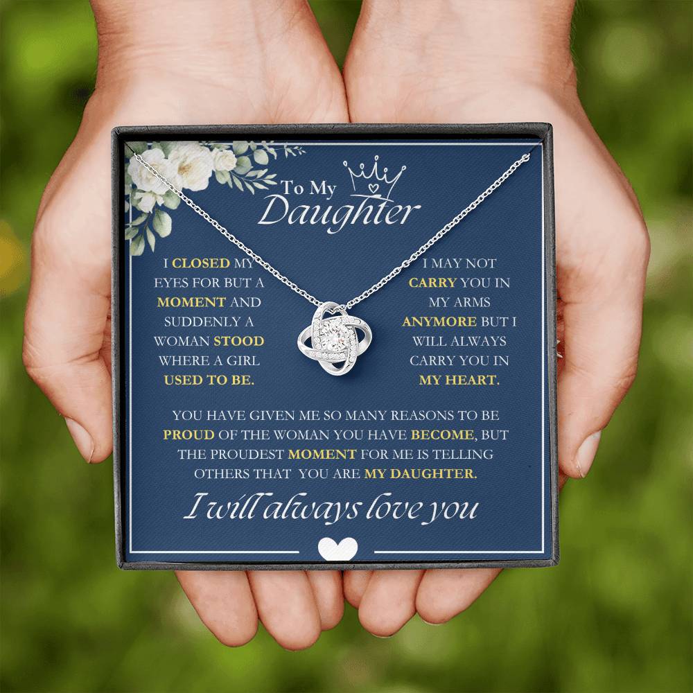 To My Daughter - Love Knot Necklace
