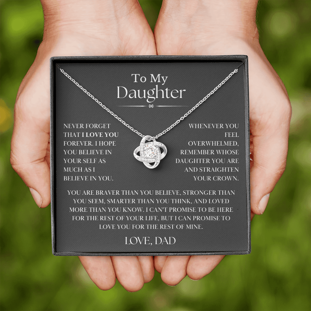 To My Daughter - Love Knot Necklace
