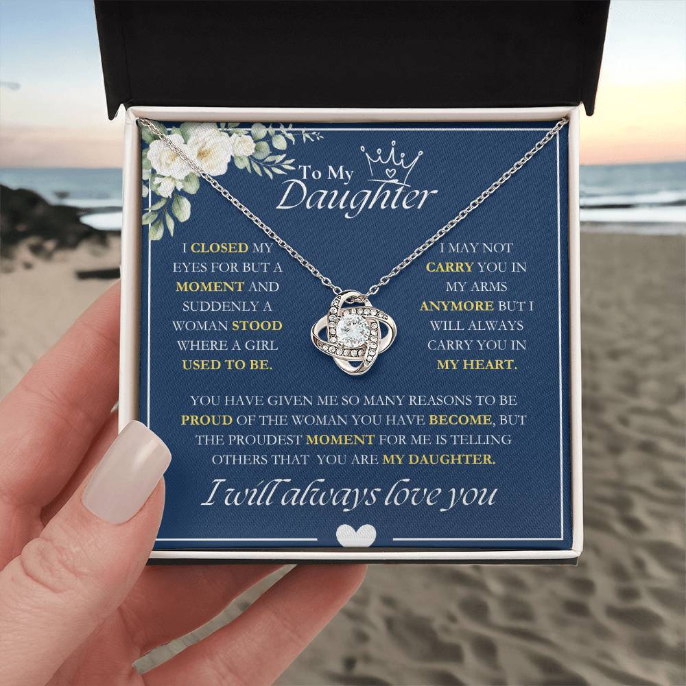 To My Daughter - Love Knot Necklace
