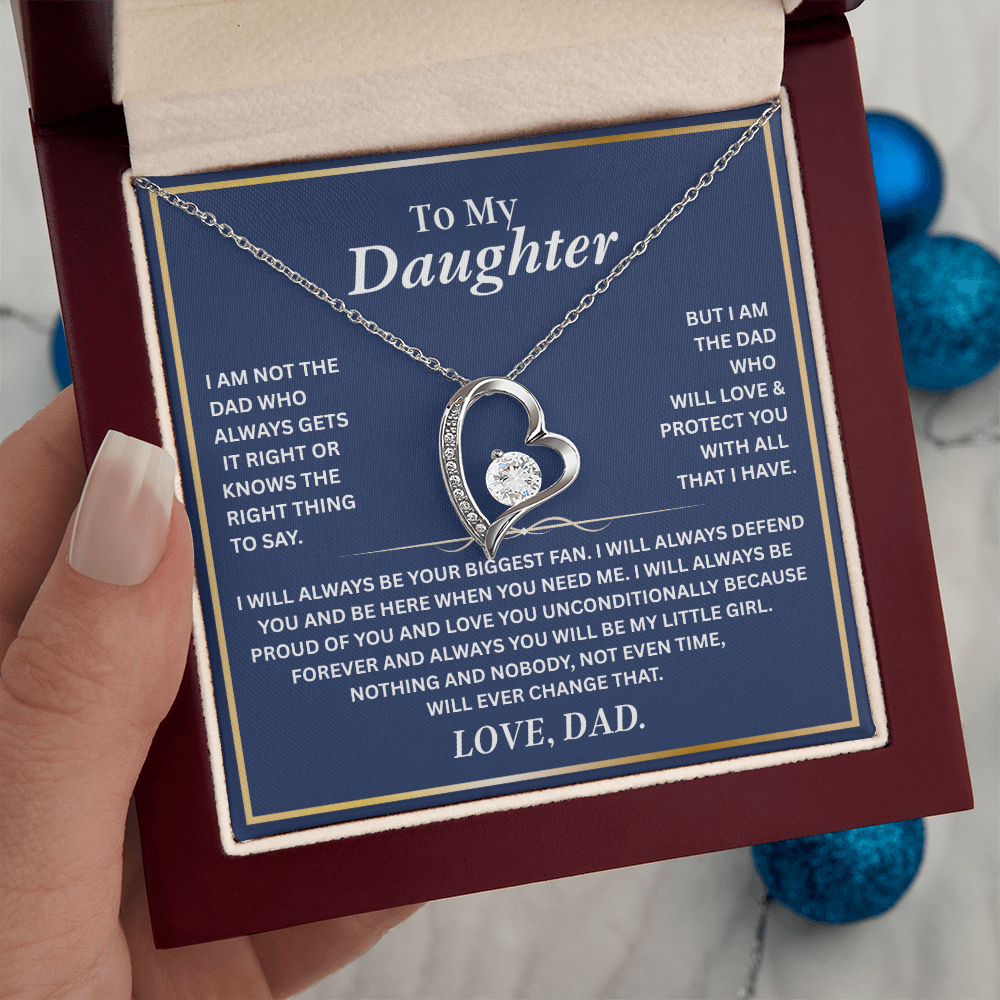 To My Daughter Necklace | Best gift from Dad | Best Jewelry gift for daughter | Best for daughter | Forever Love Necklace