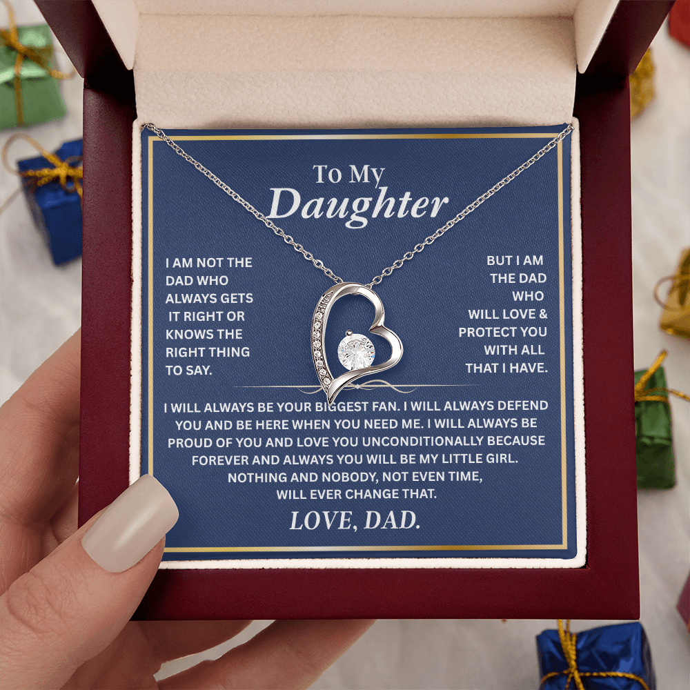 To My Daughter Necklace | Best gift from Dad | Best Jewelry gift for daughter | Best for daughter | Forever Love Necklace