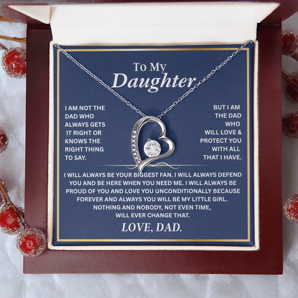 To My Daughter Necklace | Best gift from Dad | Best Jewelry gift for daughter | Best for daughter | Forever Love Necklace