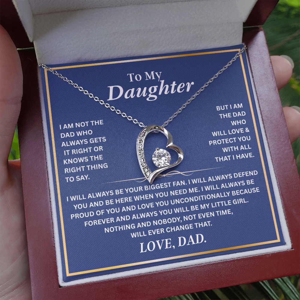 To My Daughter Necklace | Best gift from Dad | Best Jewelry gift for daughter | Best for daughter | Forever Love Necklace