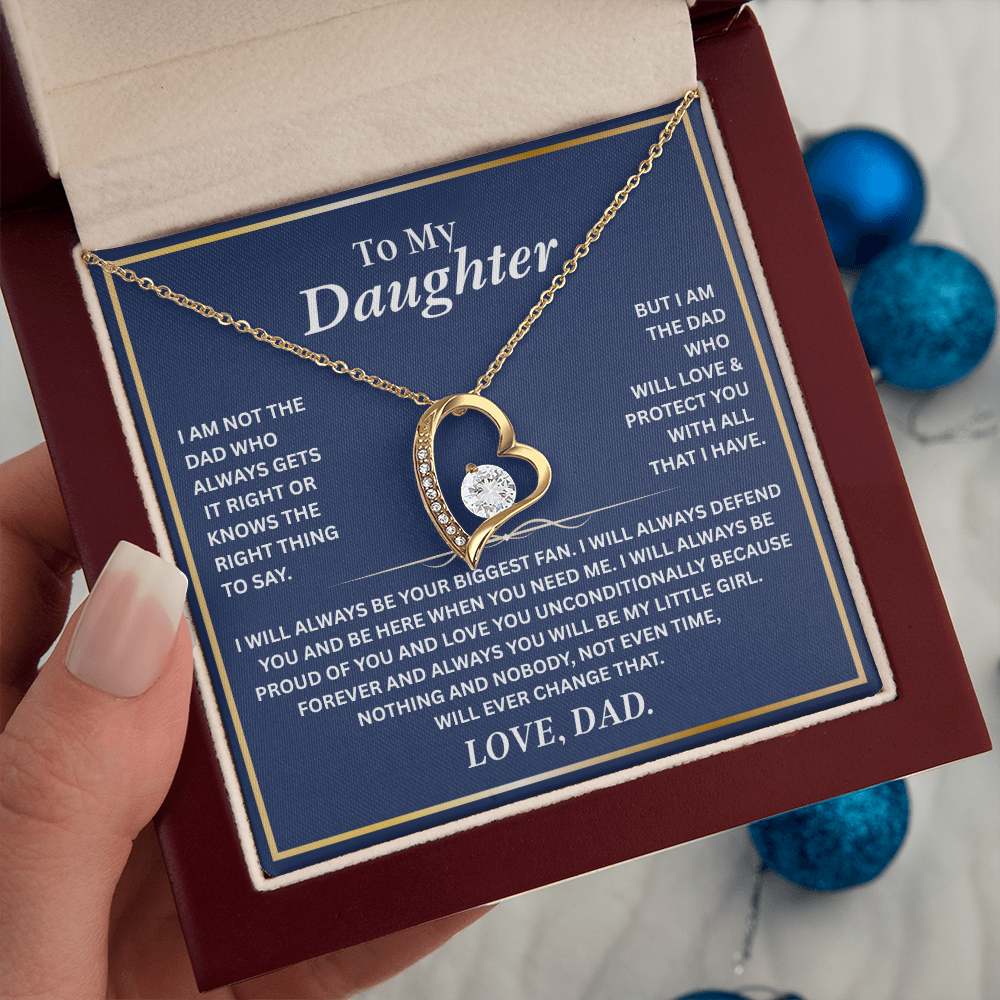 To My Daughter Necklace | Best gift from Dad | Best Jewelry gift for daughter | Best for daughter | Forever Love Necklace