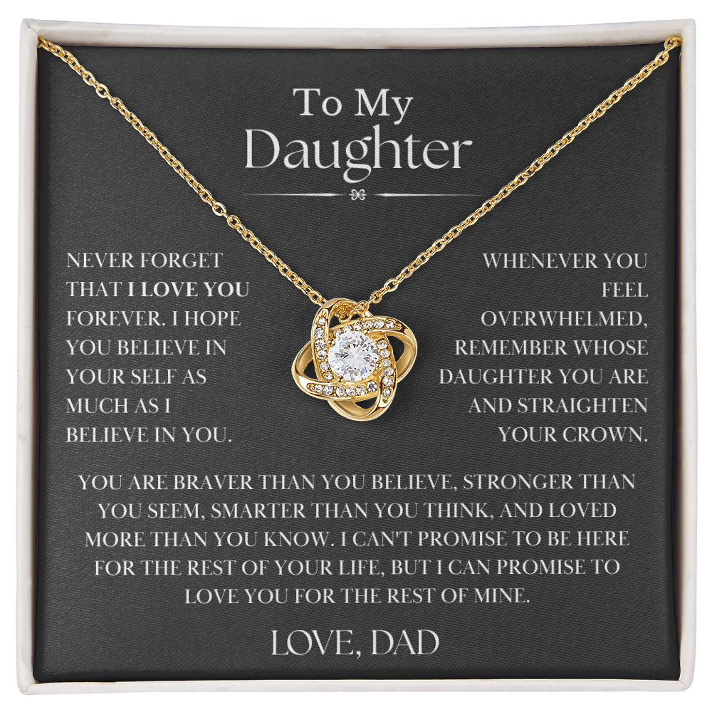 To My Daughter - Love Knot Necklace