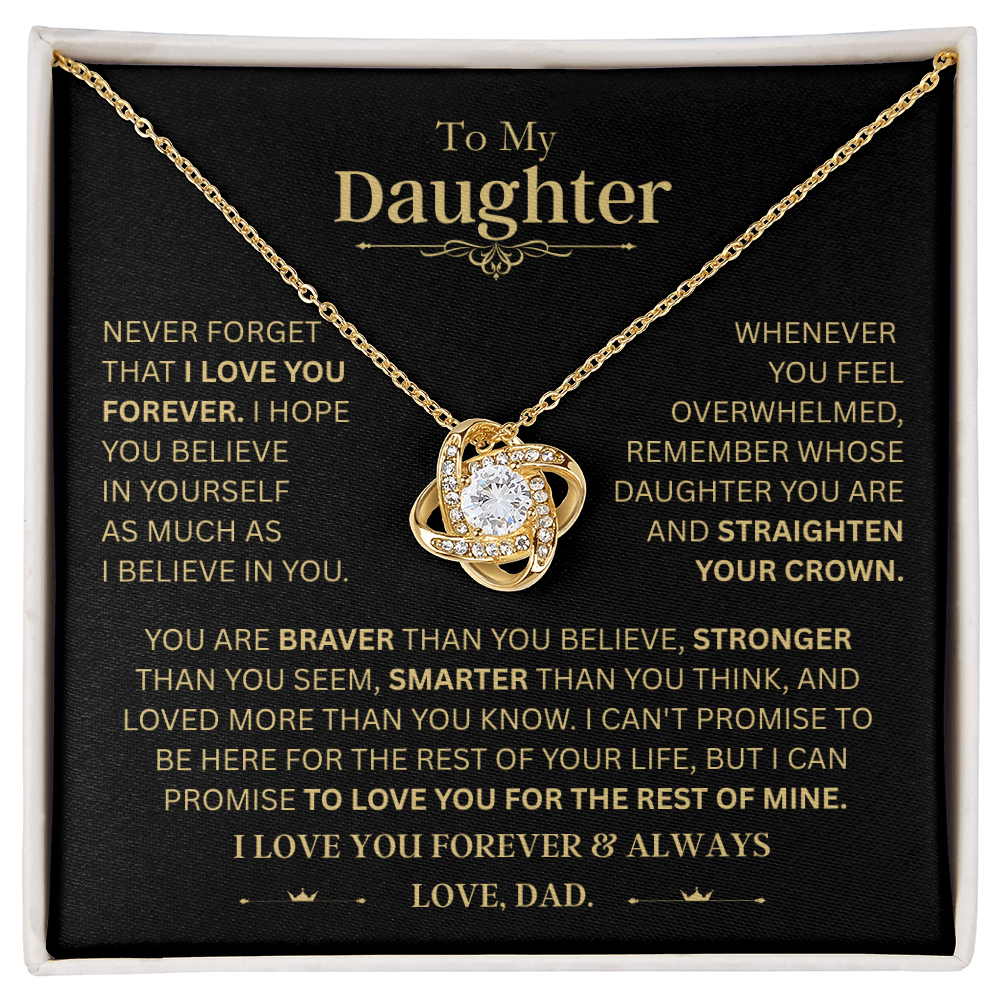 To my Daughter - Never forget that I love you, Dad.