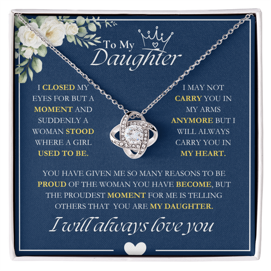 To My Daughter - Love Knot Necklace
