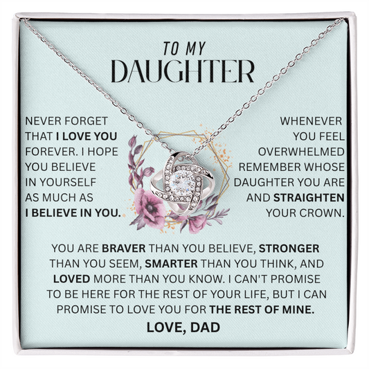 To My Daughter - Love Knot Necklace