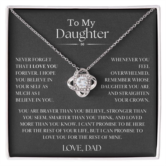 To My Daughter - Love Knot Necklace