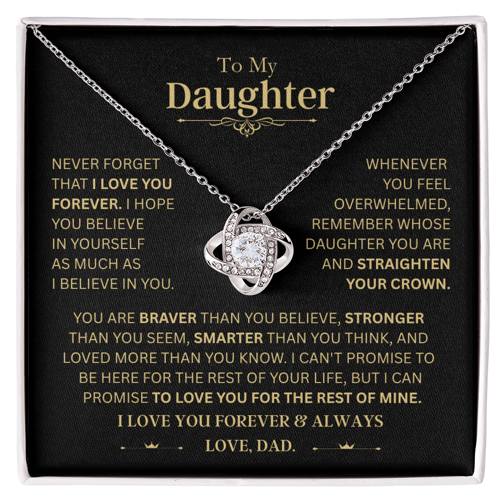 To my Daughter - Never forget that I love you, Dad.