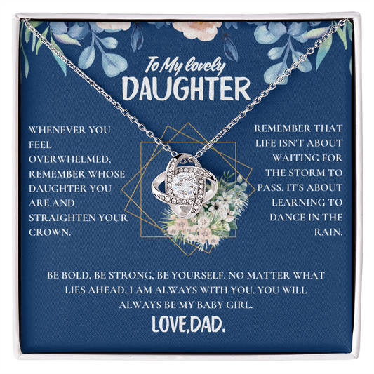 To My Daughter - Love Knot Necklace