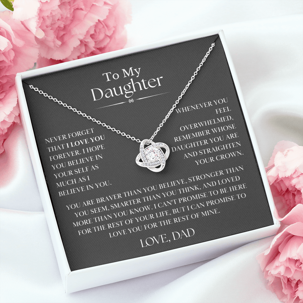 To My Daughter - Love Knot Necklace