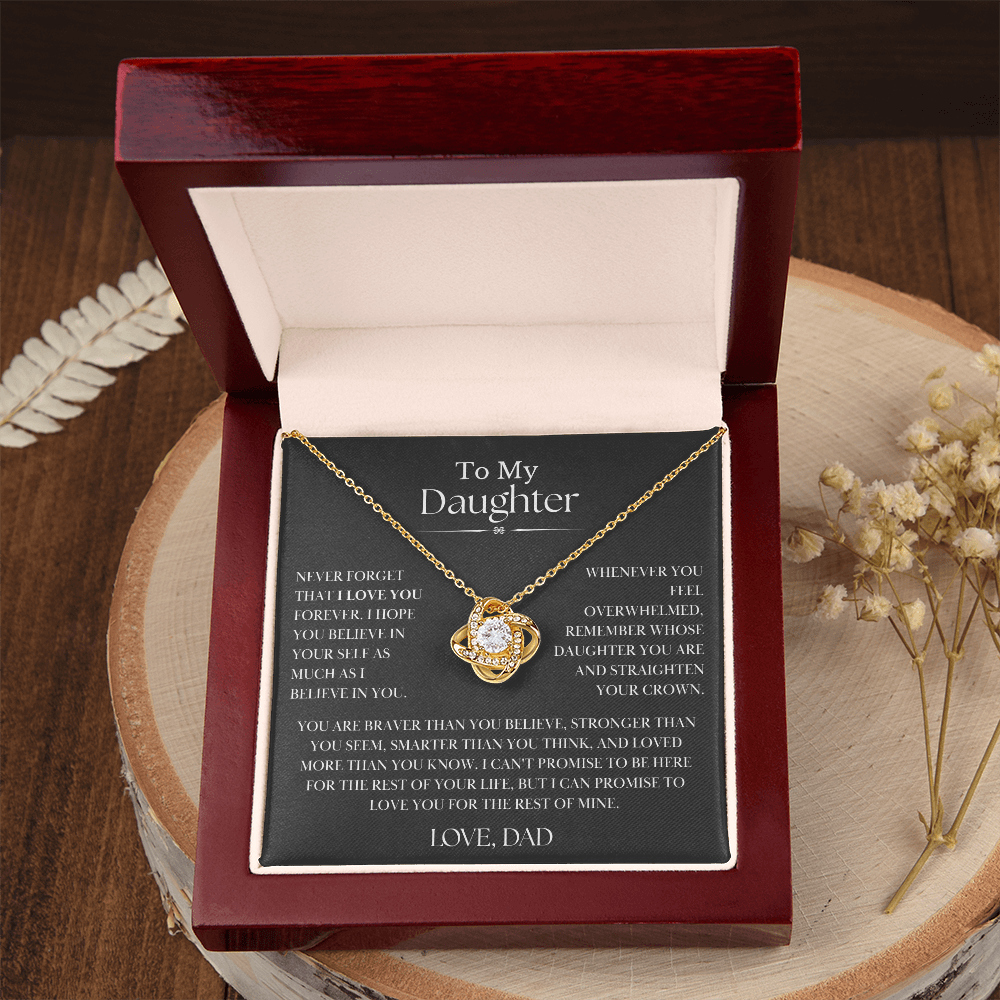To My Daughter - Love Knot Necklace