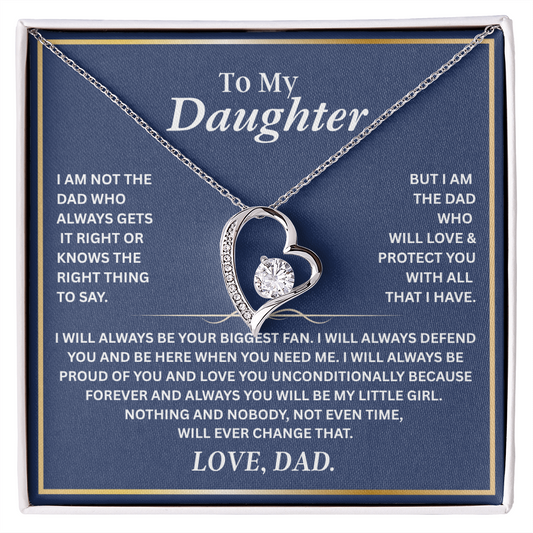 To My Daughter Necklace | Best gift from Dad | Best Jewelry gift for daughter | Best for daughter | Forever Love Necklace