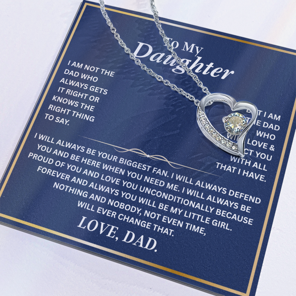 To My Daughter Necklace | Best gift from Dad | Best Jewelry gift for daughter | Best for daughter | Forever Love Necklace