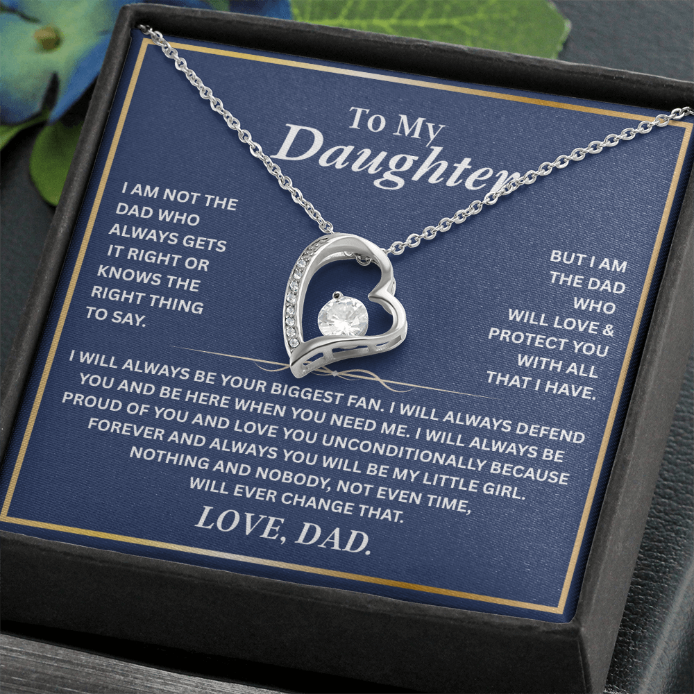 To My Daughter Necklace | Best gift from Dad | Best Jewelry gift for daughter | Best for daughter | Forever Love Necklace