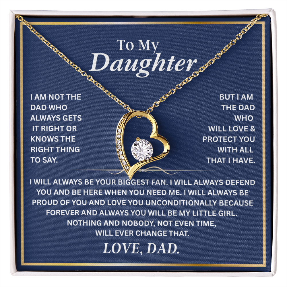 To My Daughter Necklace | Best gift from Dad | Best Jewelry gift for daughter | Best for daughter | Forever Love Necklace