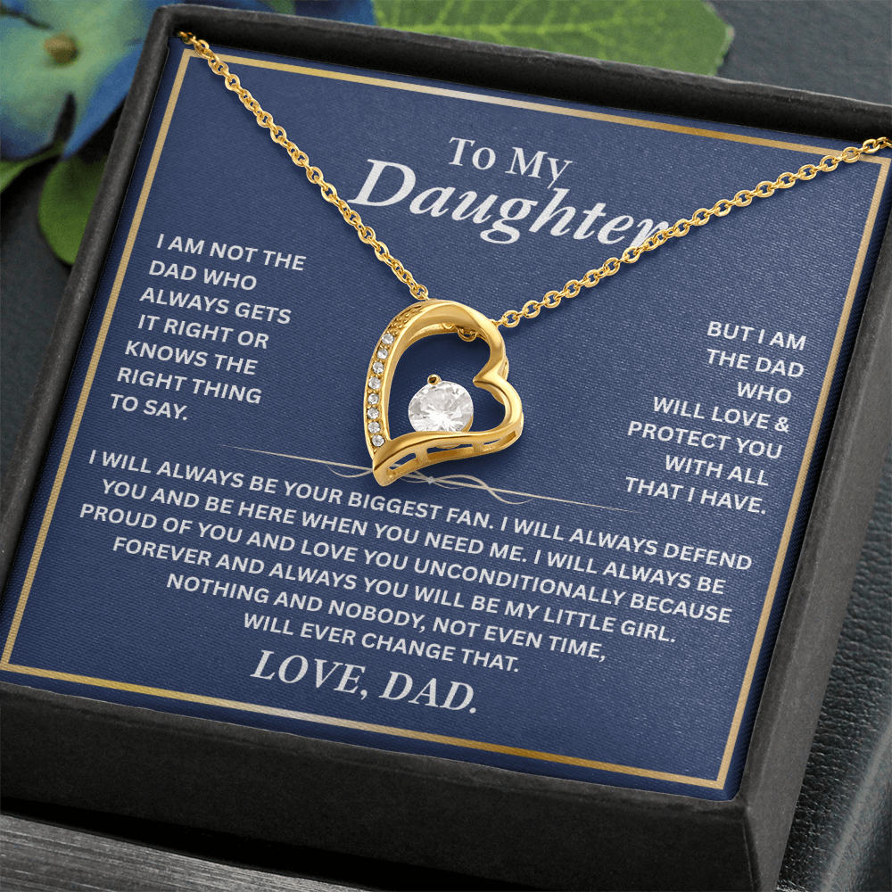To My Daughter Necklace | Best gift from Dad | Best Jewelry gift for daughter | Best for daughter | Forever Love Necklace